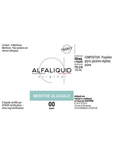 E-liquide 10ml  menthe glaciale alfaliquid