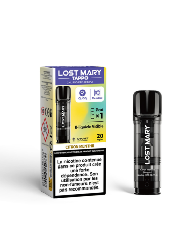 Citron menthe Lost Mary cartouche 2 ml